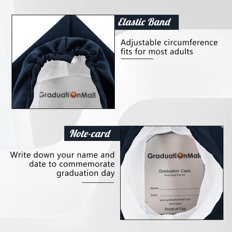 GraduationMall Unisex Adult Matte Graduation Cap with 2026 Tassel Navy Blue - Image 5